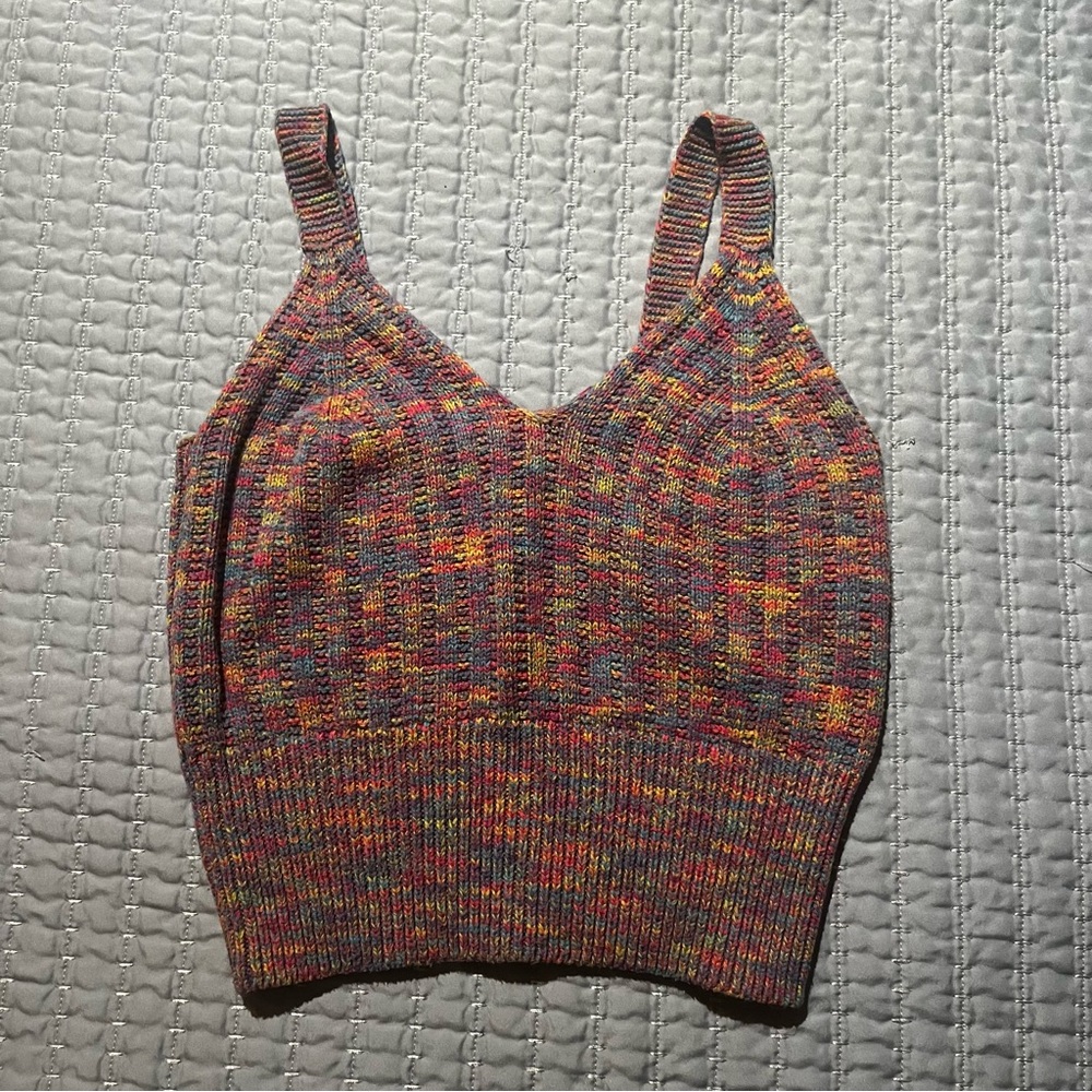 🌈 RAINBOW KNIT CROP TOP 🌈